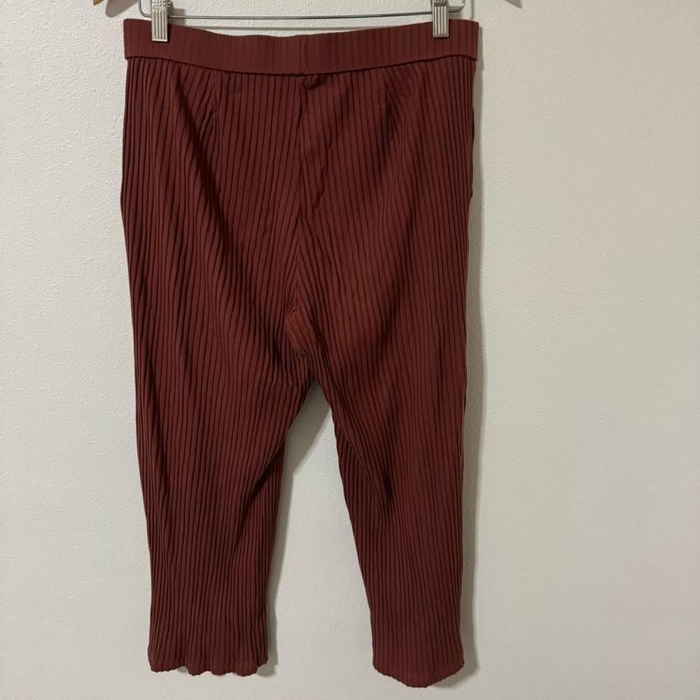 Eileen Fisher Womens Ribbed Straight Leg Ankle Pant Mauve Tencel-Medium - Picture 3 of 9
